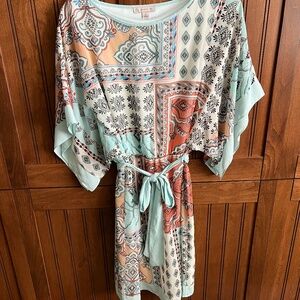 Dress Barn Drape Sleeve Print Dress Size 4